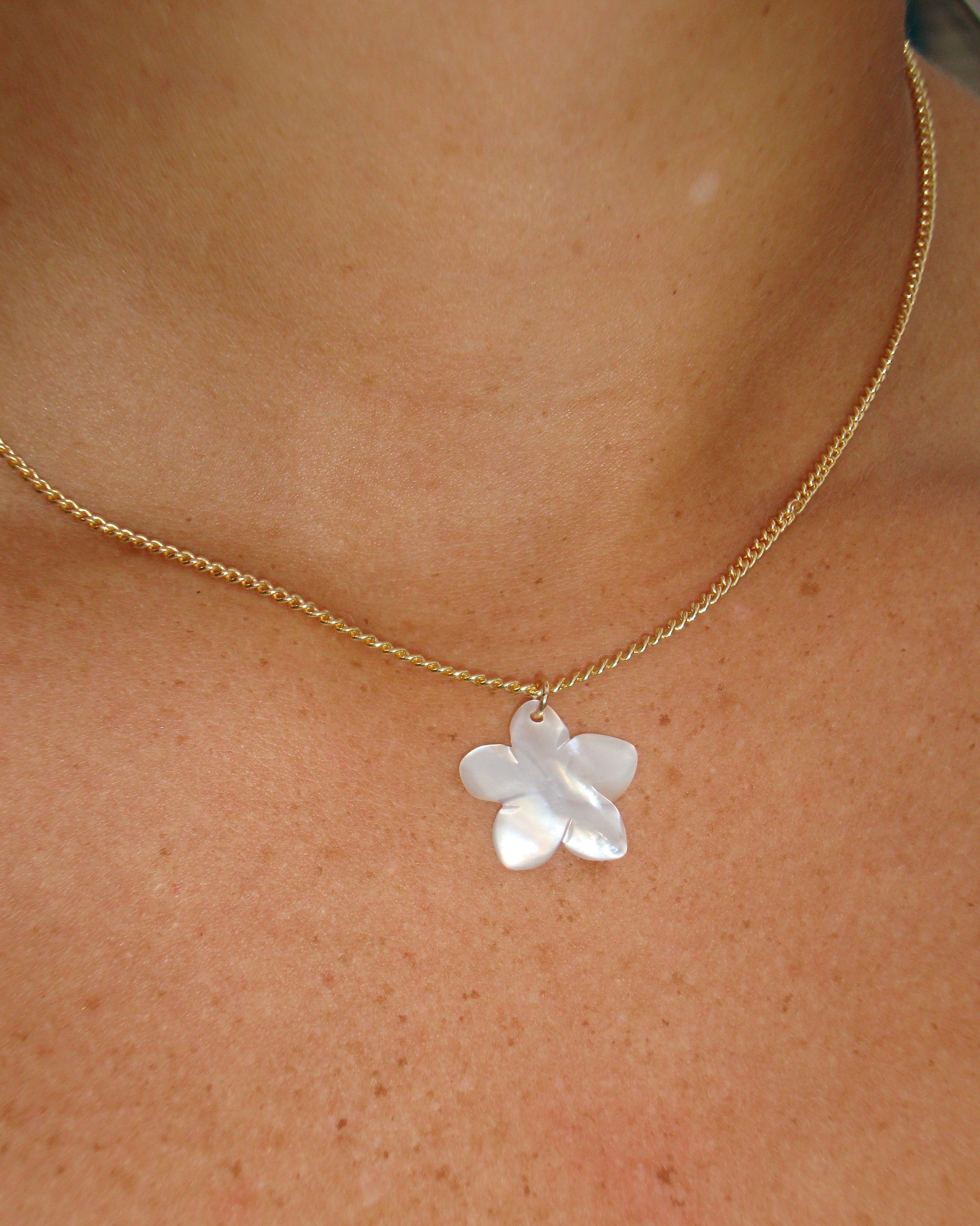 Plumeria Seashell Necklace