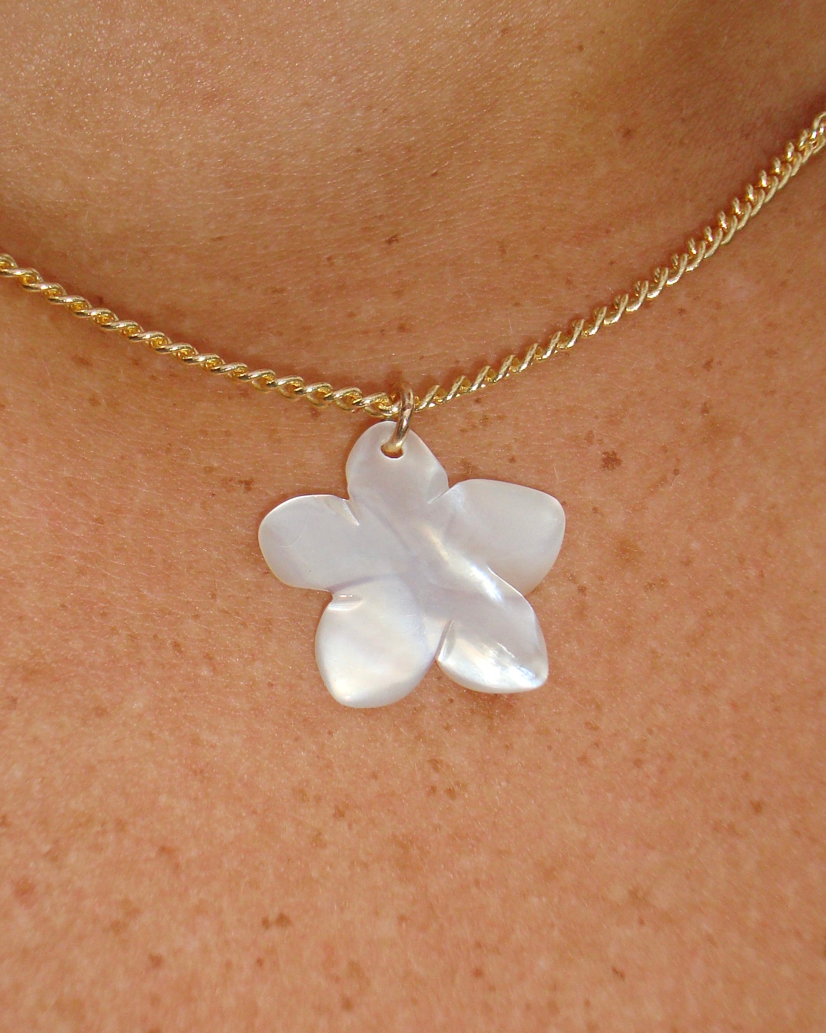 Plumeria Seashell Necklace