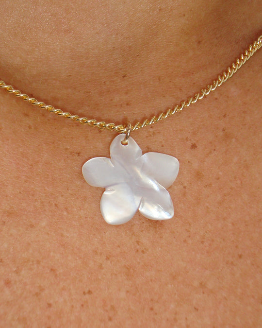Plumeria Seashell Necklace