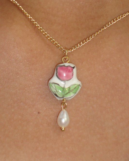 Porcelain Petals Necklace