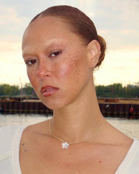 Plumeria Seashell Necklace