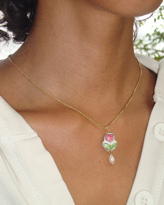 Porcelain Petals Necklace